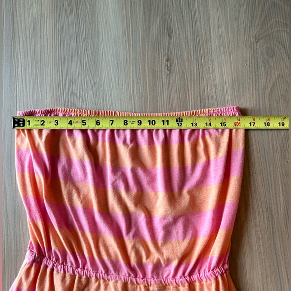 Old Navy Women’s Strapless Dress LG Pink Orange Casual Striped Colorful Summer - Picture 3 of 8